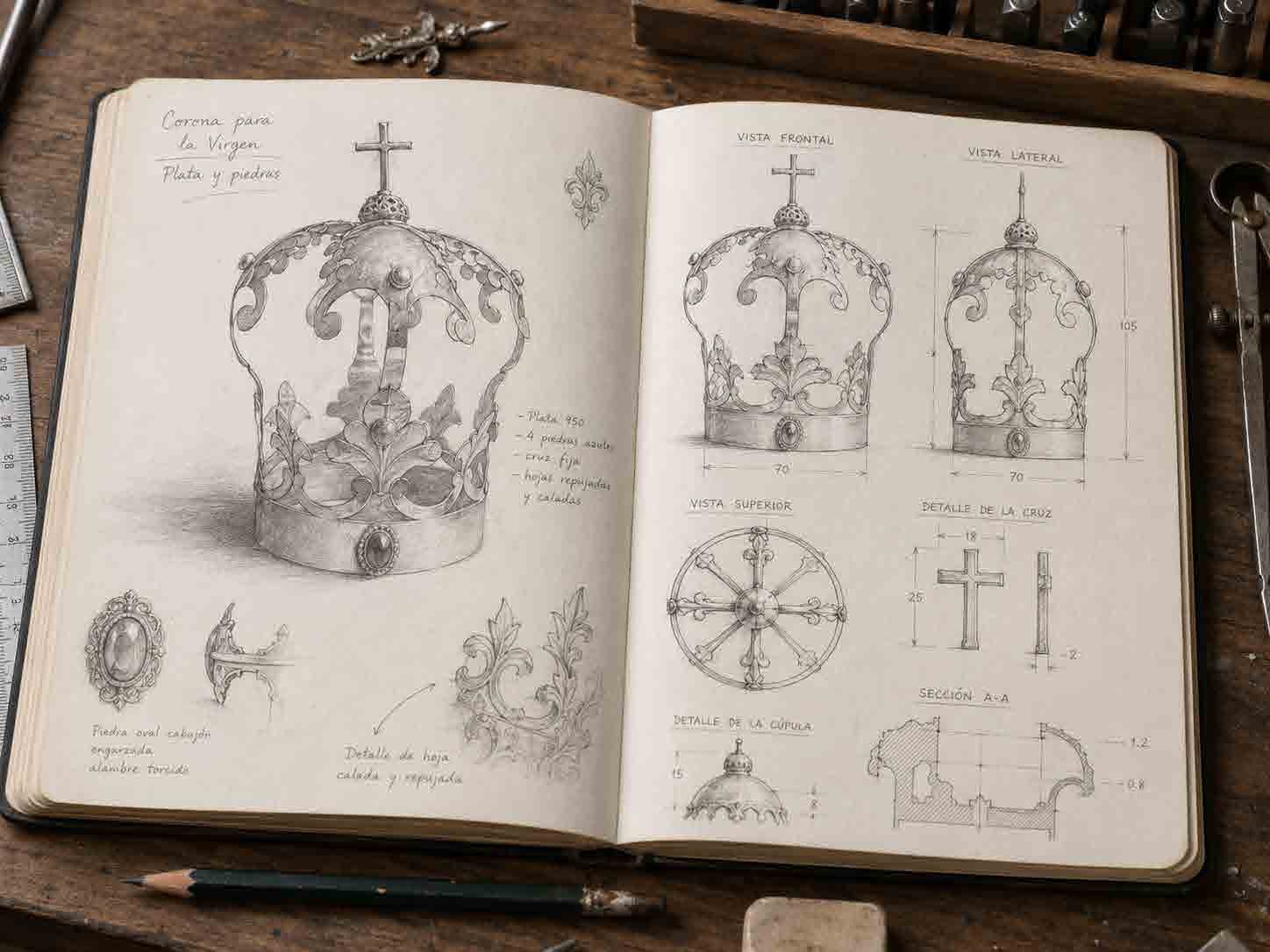 Bocetos de la corona
