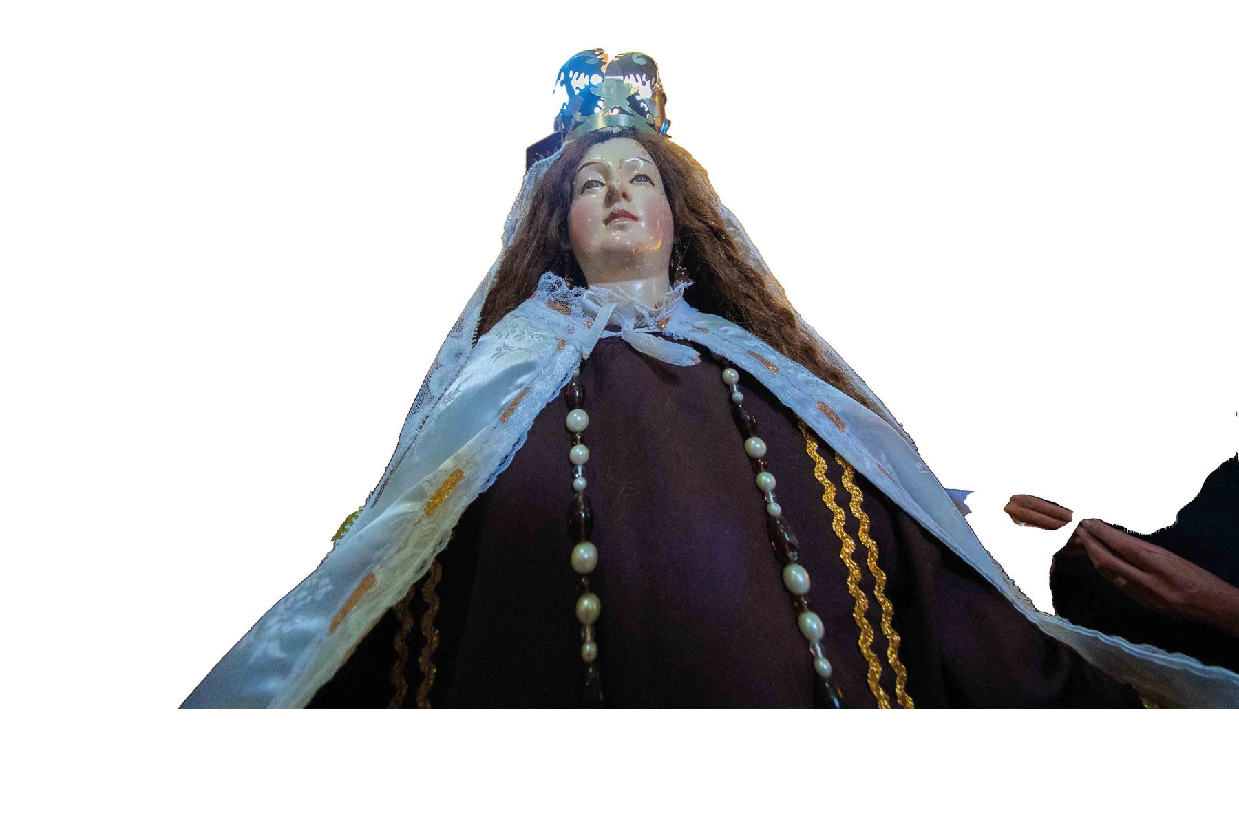 Virgen del Carmen de Montegrande con la corona Flor de Lis